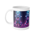Cosmic Cat Ceramic Mug — 11oz Purple Space Kitty Coffee Cup