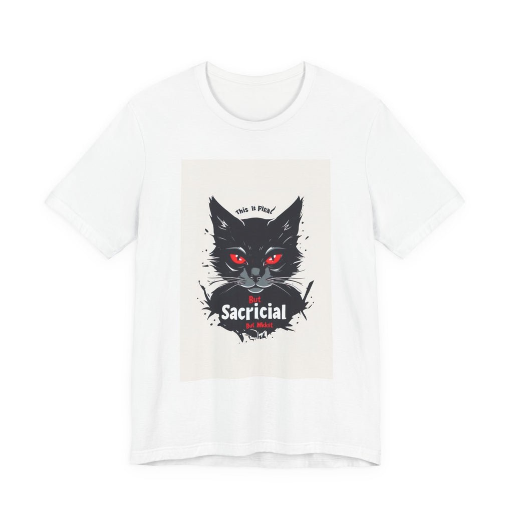 Sacrificial Cat Tee — Gothic Black Cat Graphic T‑Shirt ("Sacrificial")