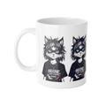 Scene Kid Cat Mug — Retro Emo Cat Illustration "Scene Kid" 11oz Ceramic Coffee Cup