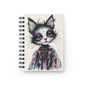 Cute Punk Cat Spiral Notebook — Whimsical Goth Kitty Journal