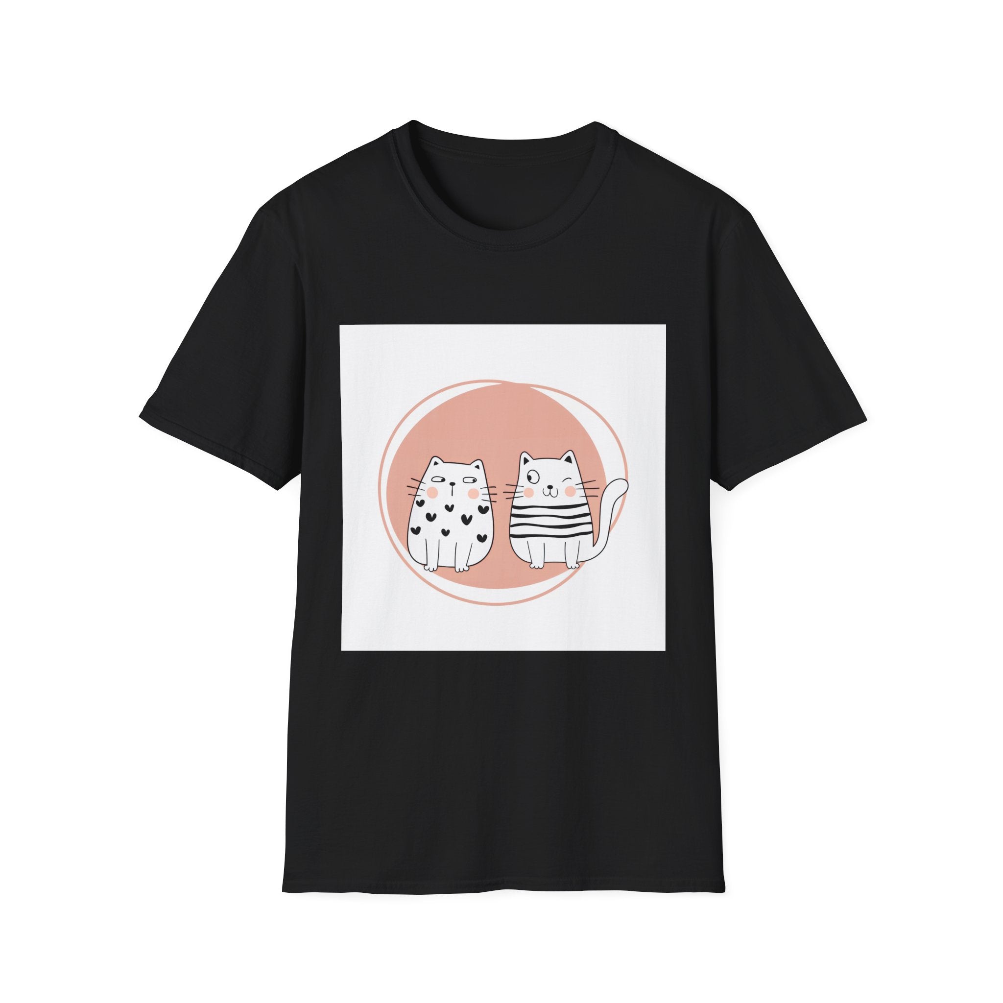 Cute Cat Duo T-Shirt — Kawaii Cat Couple Graphic Tee