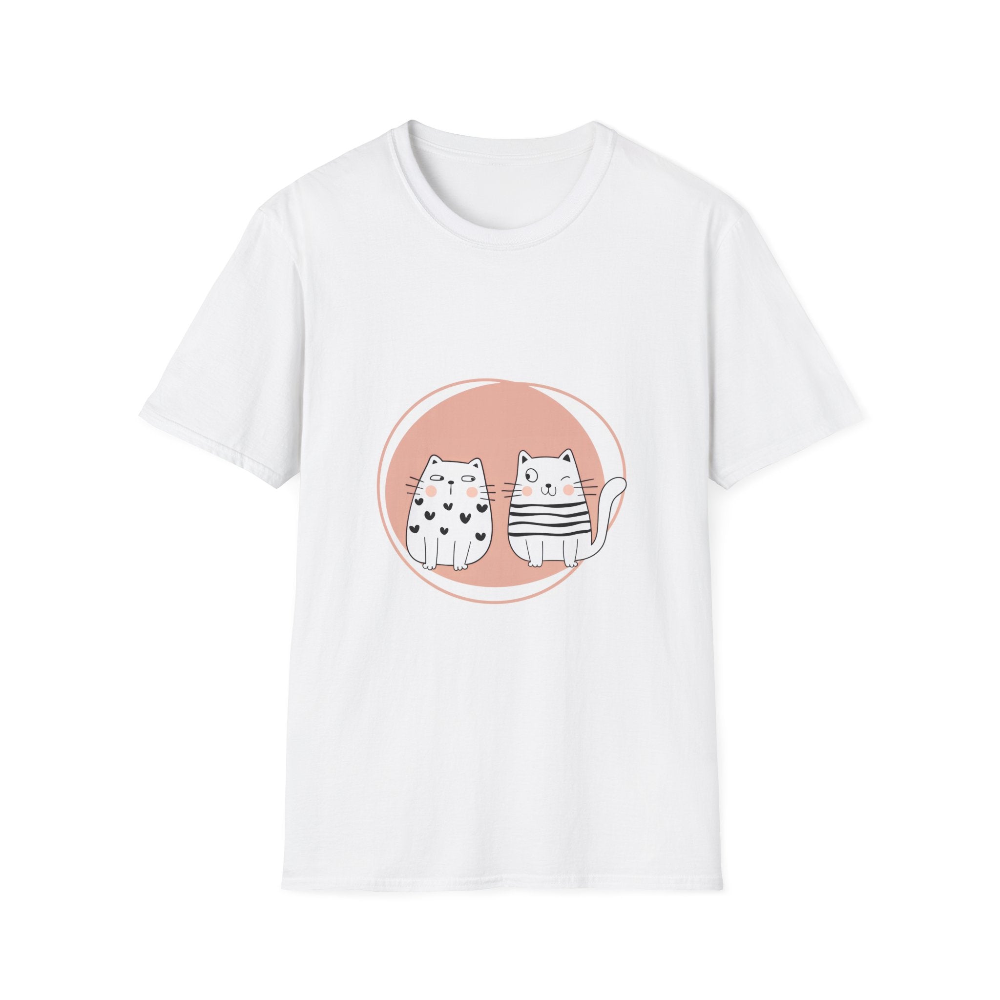 Cute Cat Duo T-Shirt — Kawaii Cat Couple Graphic Tee