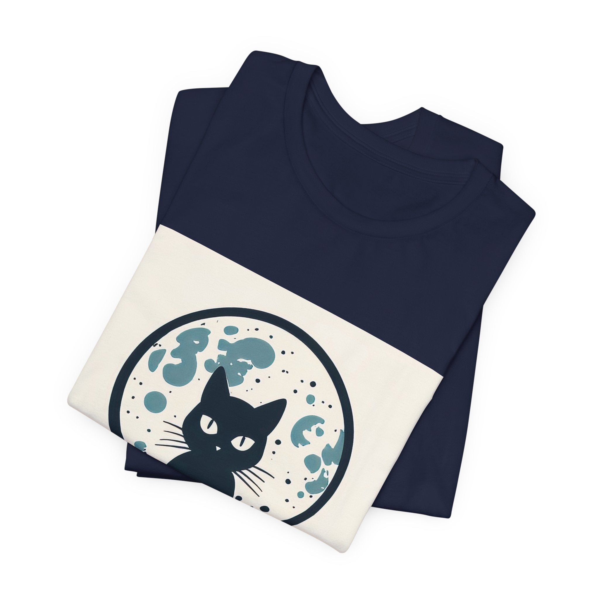 MoonWater Cat Tee — Mystical Moon & Water Graphic T-Shirt