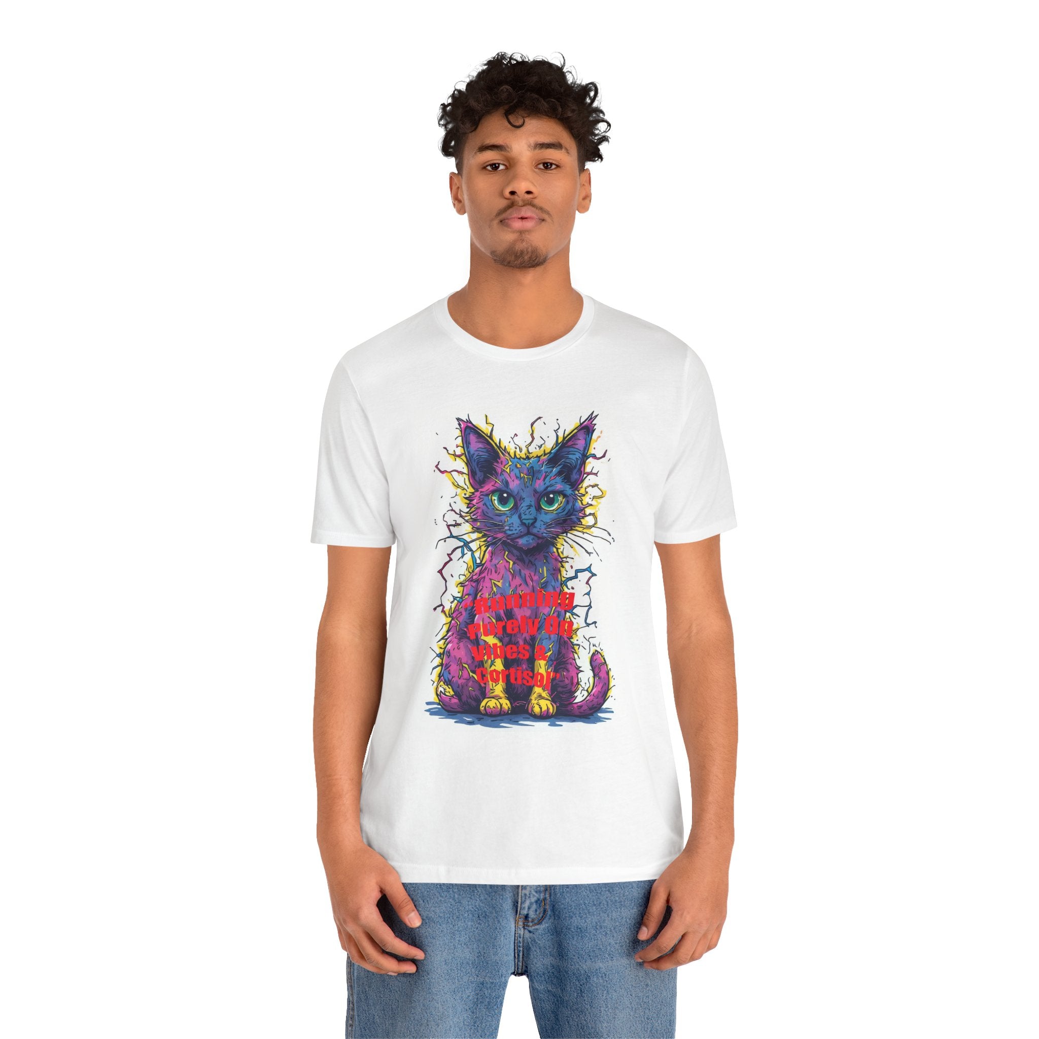 Psychedelic Cat T-Shirt — Colorful Neon Kitten Art Tee