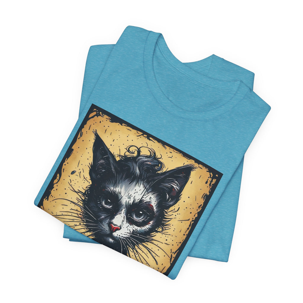 Gothic Portrait Cat T-Shirt – Vintage Dark Kitty Art Tee