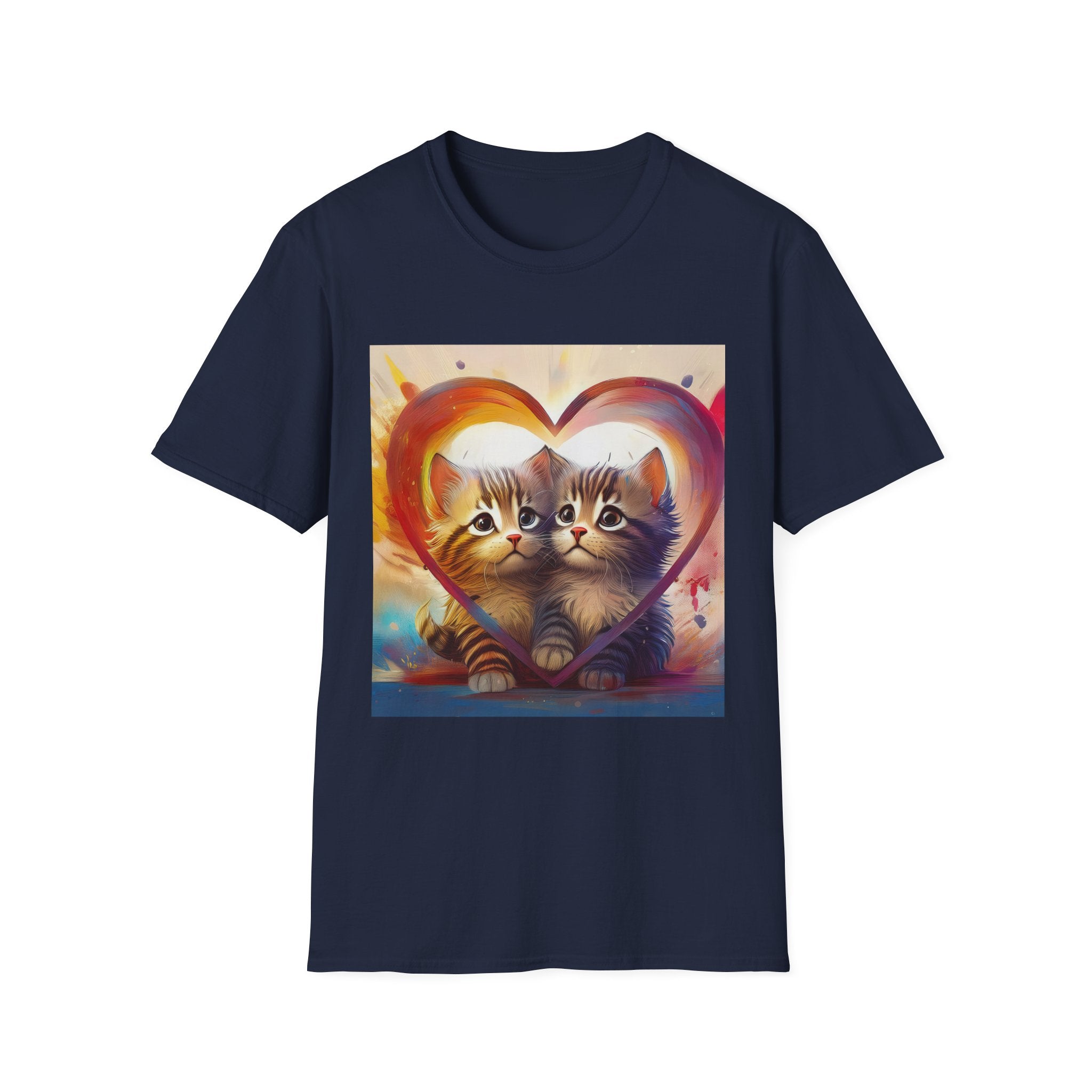 Cute Kittens Heart T-Shirt — Adorable Cat Love Graphic Tee