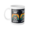 I Need a 72 Hour Nap & Financial Compensation Mug — Funny Cat Coffee Cup