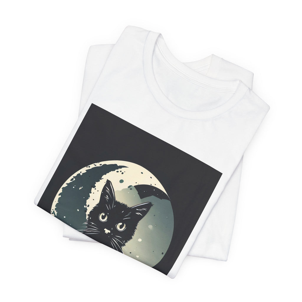 Moonwater Cat Tee — Retro Black Cat Moon Graphic T-Shirt