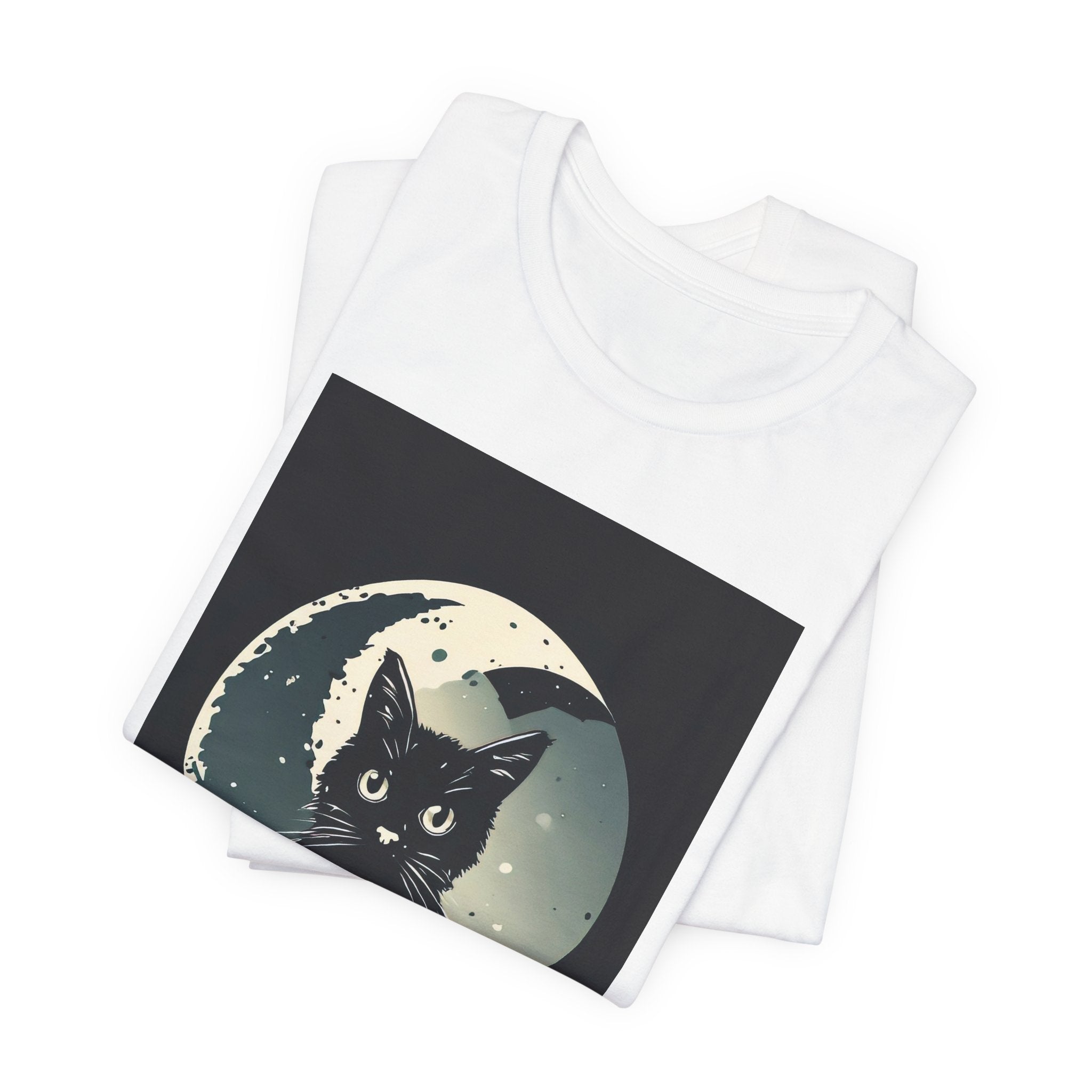 Moonwater Cat Tee — Retro Black Cat Moon Graphic T-Shirt