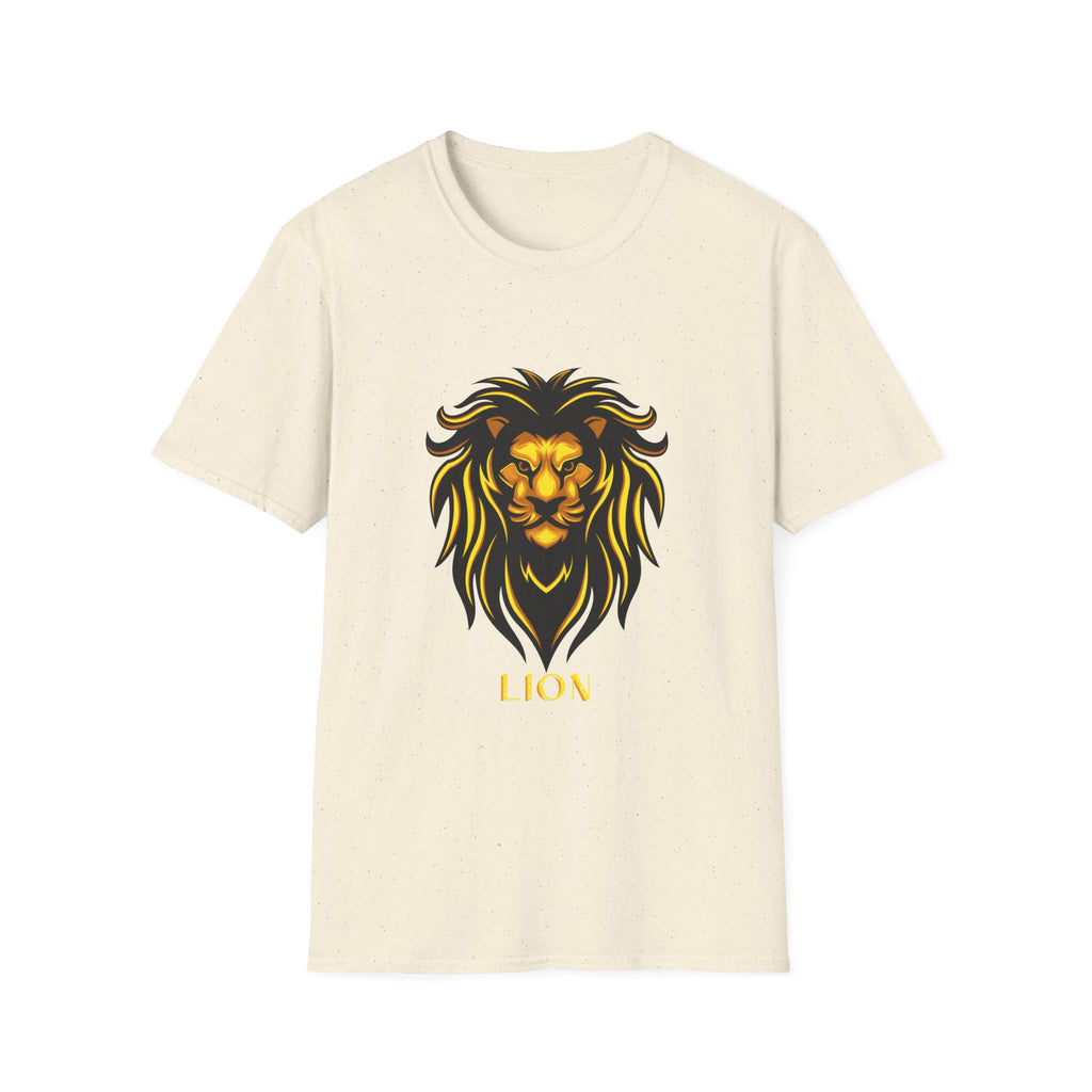 Lion Graphic T-Shirt — Bold Golden Lion Illustration Tee