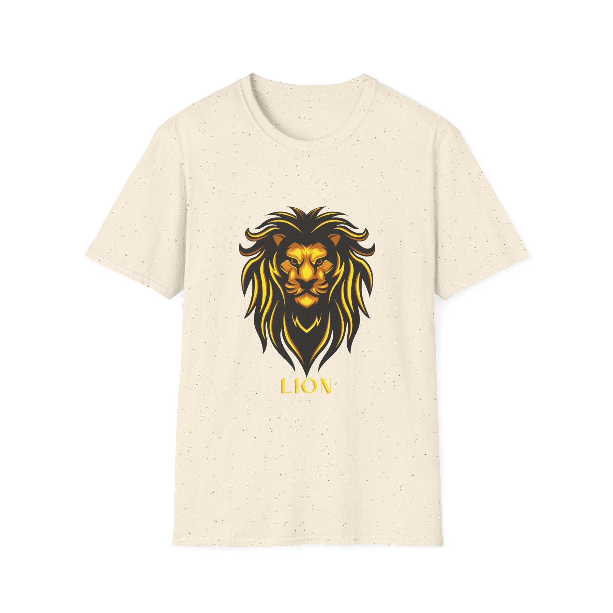 Lion Graphic T-Shirt — Bold Golden Lion Illustration Tee