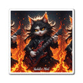 Heavy Metal Guitar Cat Magnet — 'Hairballs & Metal' Refrigerator Decor