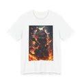 Flaming Warrior Cat T‑Shirt — Fierce Fire Fantasy Graphic Tee