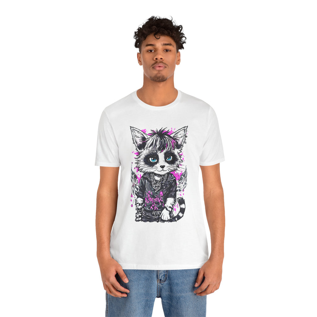 Cat Punk T‑Shirt — Cute Goth Kitten Graphic Tee