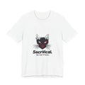 Sacrificial Cat T-Shirt — Red-Eyed Black Cat "Sacrificial" Graphic Tee