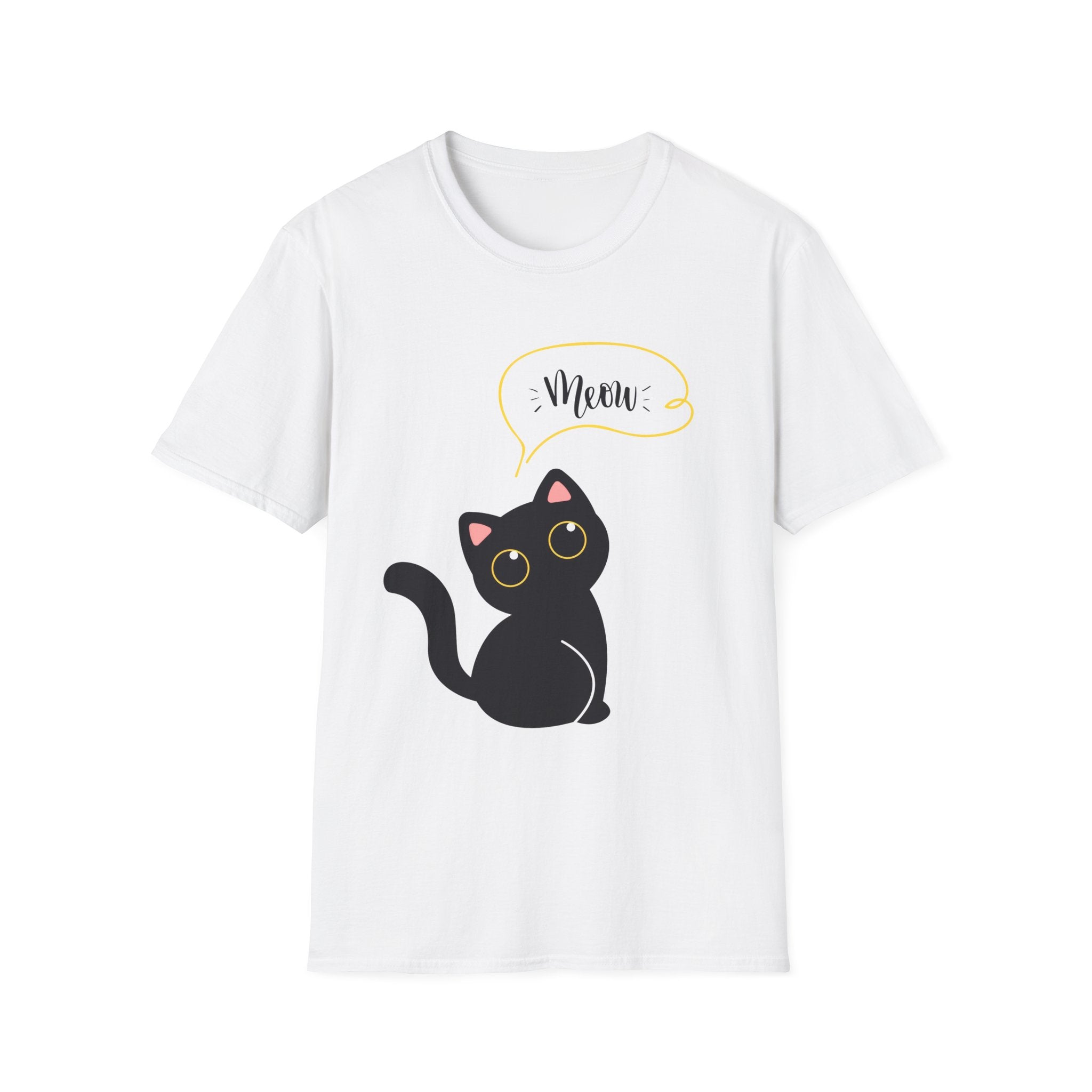 Meow Black Cat Tee — Cute Cat Graphic T-Shirt