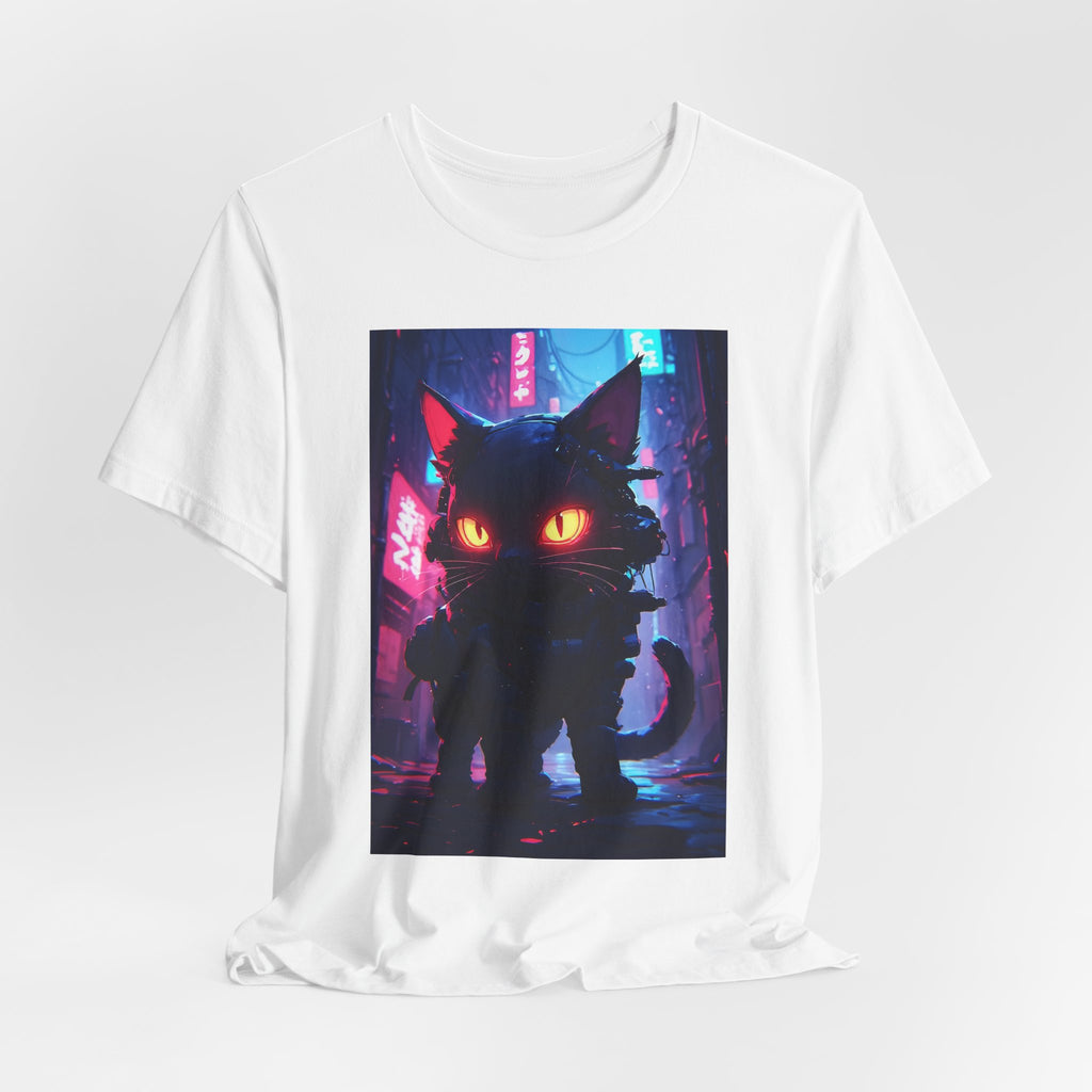 Cyberpunk Cat T‑Shirt — Neon Alley Kitten Graphic Tee