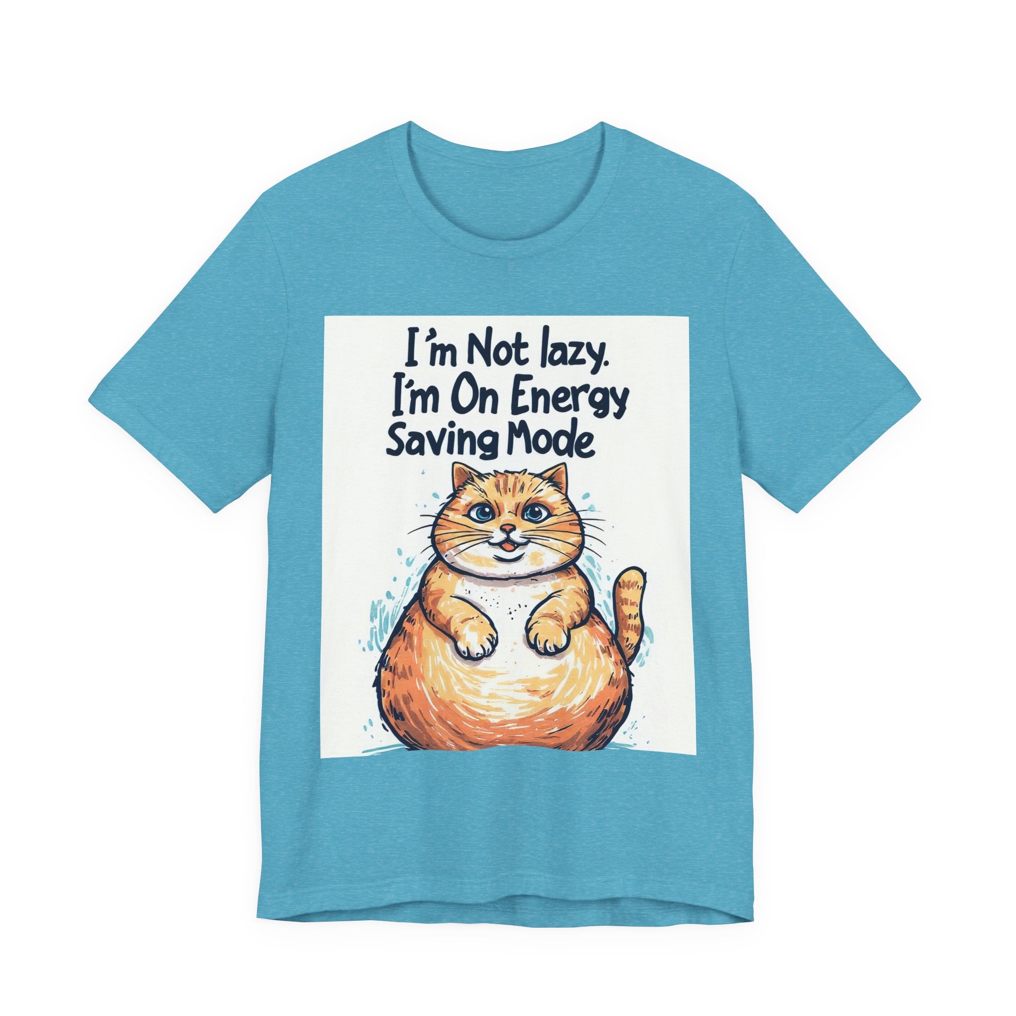 I'm Not Lazy Cat T-Shirt — "I'm On Energy Saving Mode" Funny Cat Tee