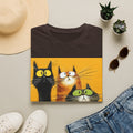 Cat Trio Graphic T-Shirt — Cute Whimsical Cats Art Tee