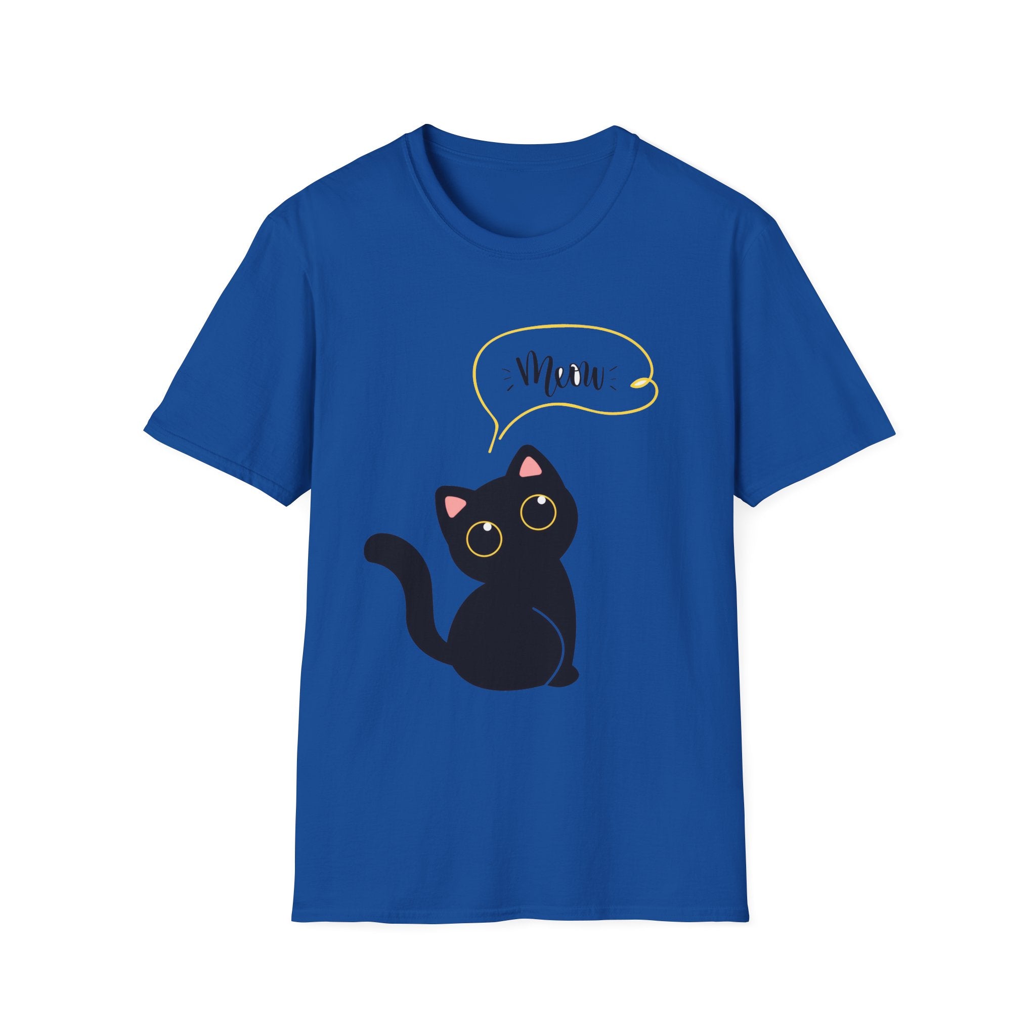 Meow Black Cat Tee — Cute Cat Graphic T-Shirt