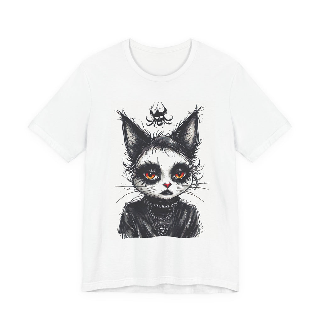 Gothic Cat Portrait Tee — Dark Fantasy Kitty Graphic T-Shirt