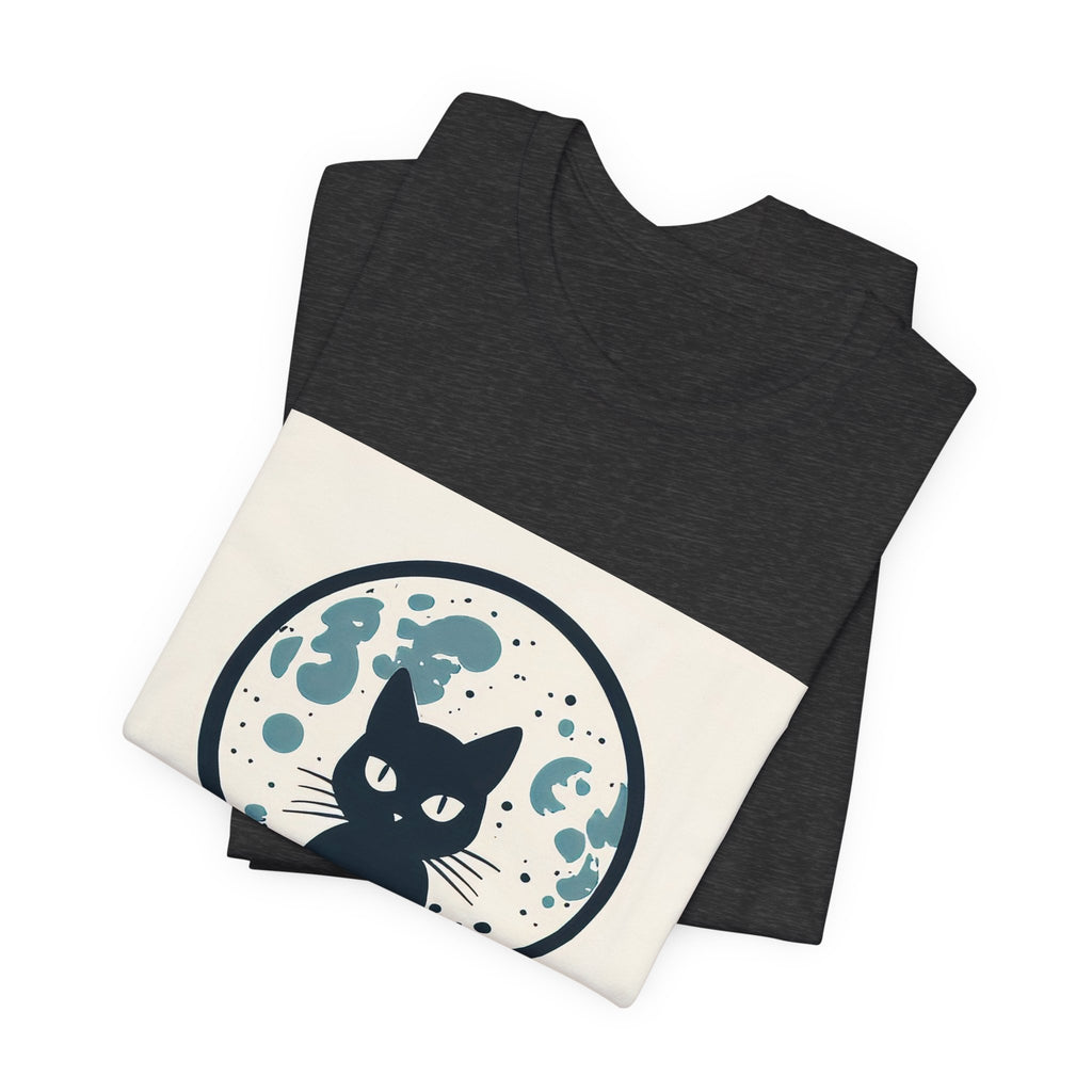 MoonWater Cat Tee — Mystical Moon & Water Graphic T-Shirt