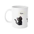 Cat Meow Mug — Cute Black Kitten Ceramic Coffee Cup, 11oz