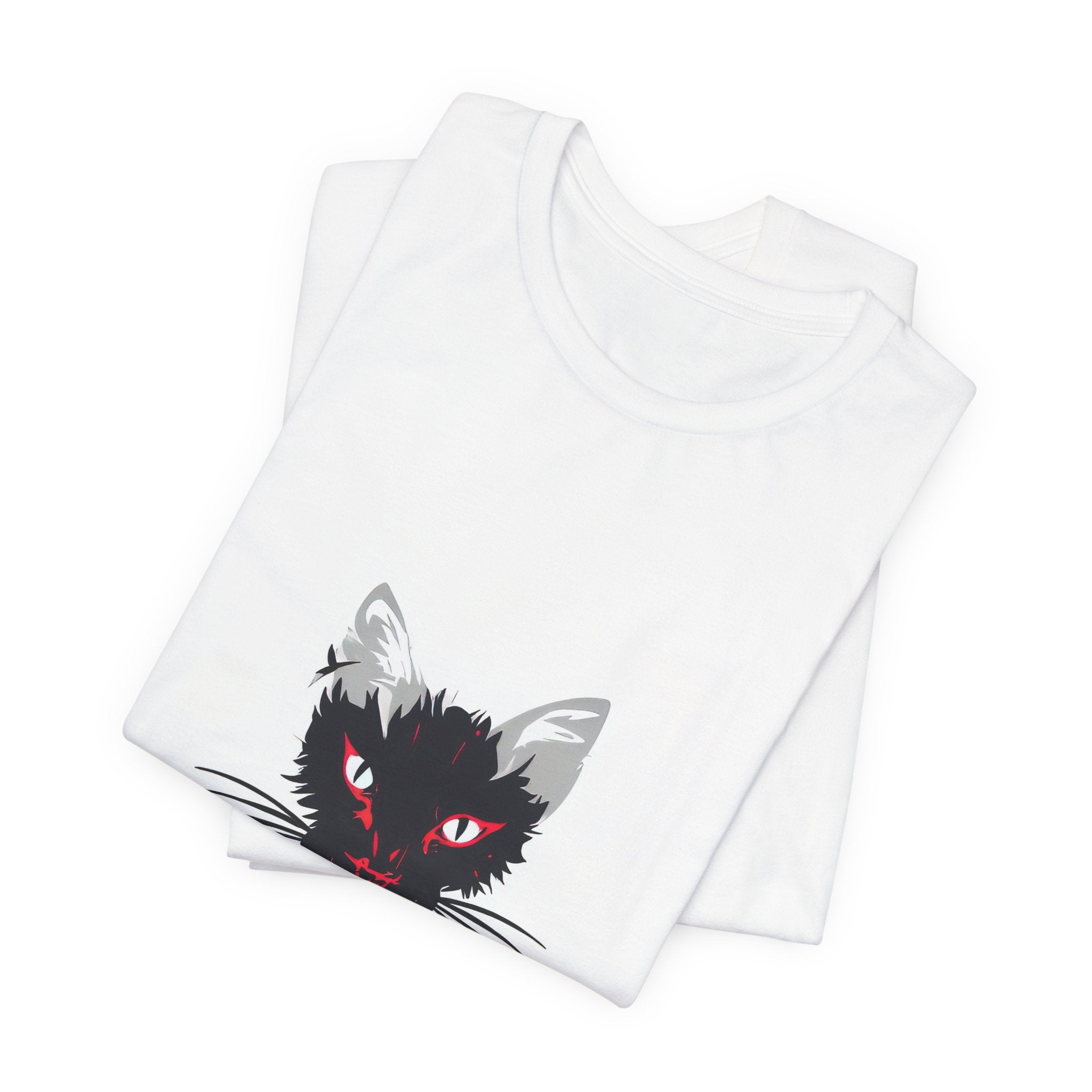 Sacrificial Cat T-Shirt — Red-Eyed Black Cat "Sacrificial" Graphic Tee