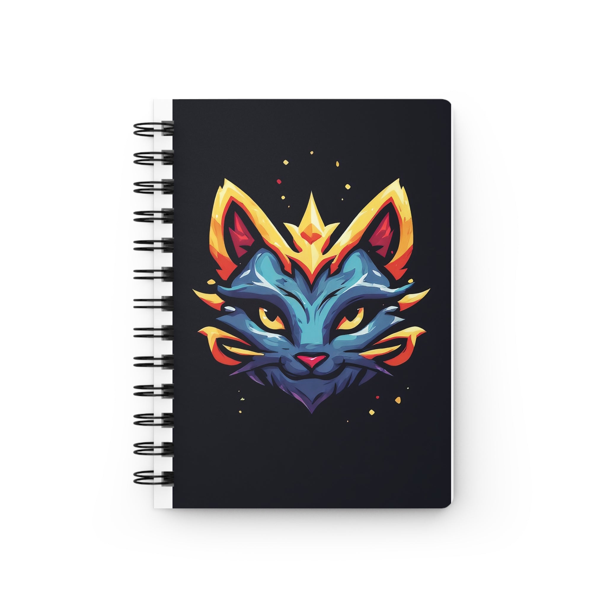 Mystic Fox Journal — Spiral Notebook with Vibrant Neon Fox Crest