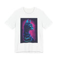 Quietly Superior Cat T-Shirt — Neon Portrait Graphic Tee for Cat Lovers