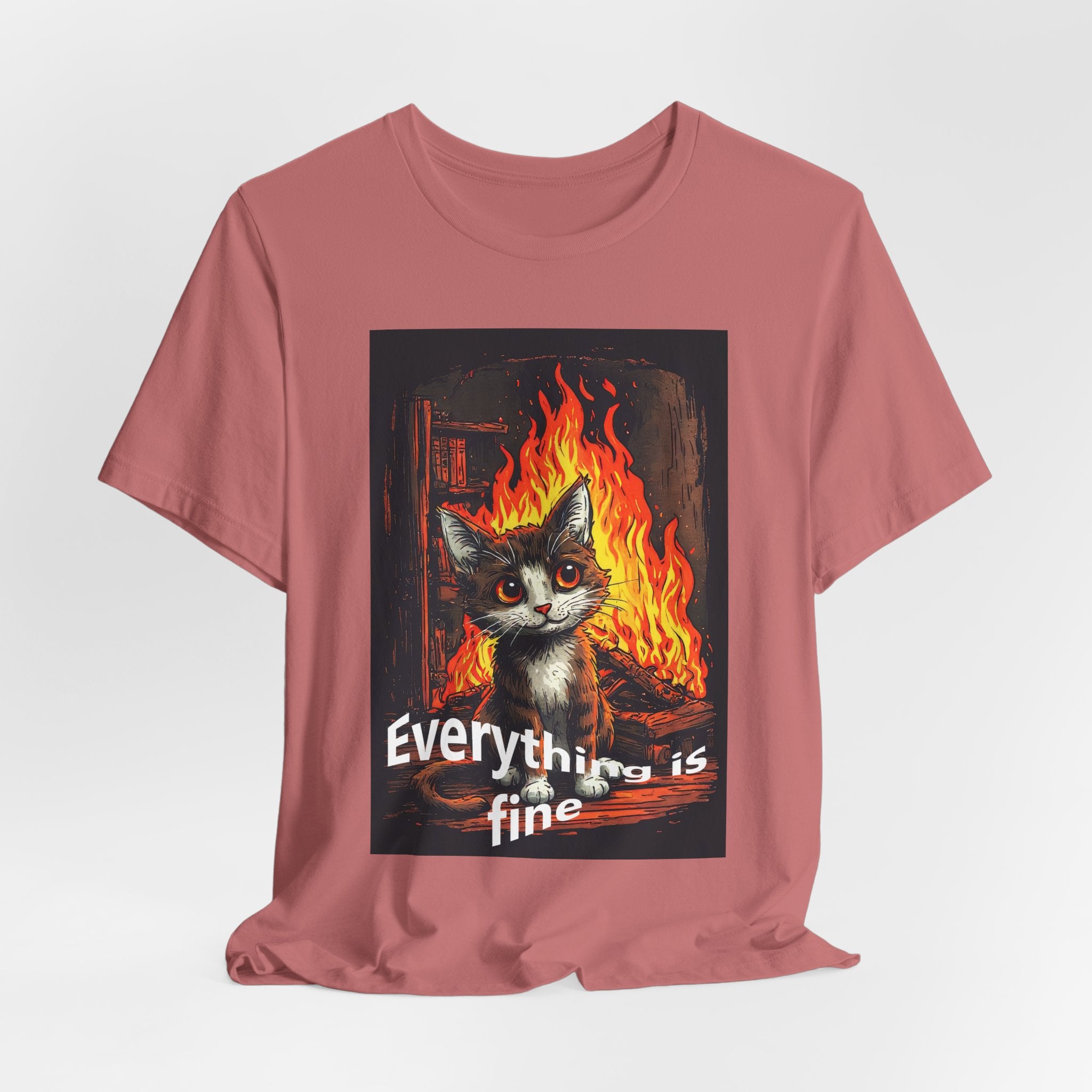 Everything Is Fine Cat T-Shirt