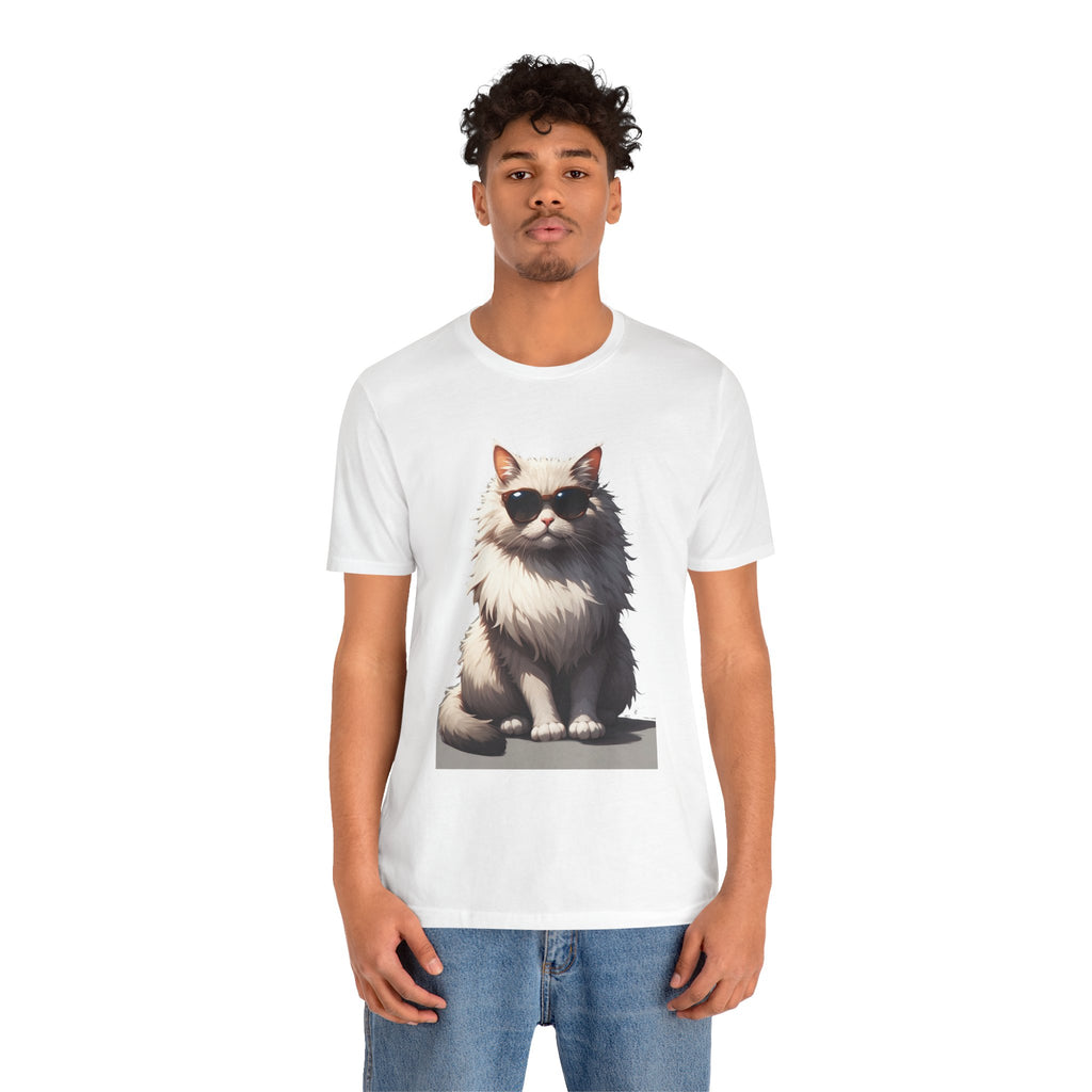 Cool Cat Sunglasses T-Shirt — Funny Fluffy Cat Graphic Tee