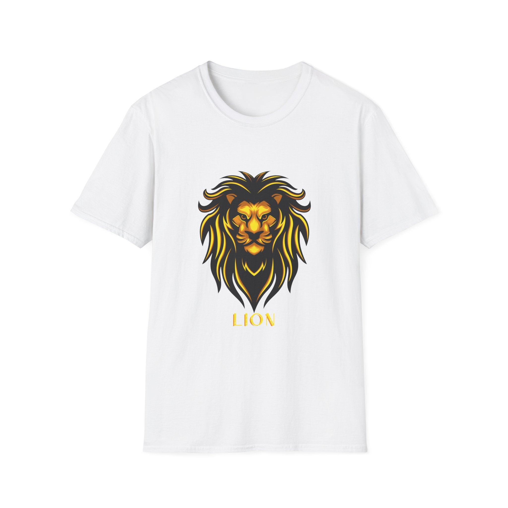 Lion Graphic T-Shirt — Bold Golden Lion Illustration Tee