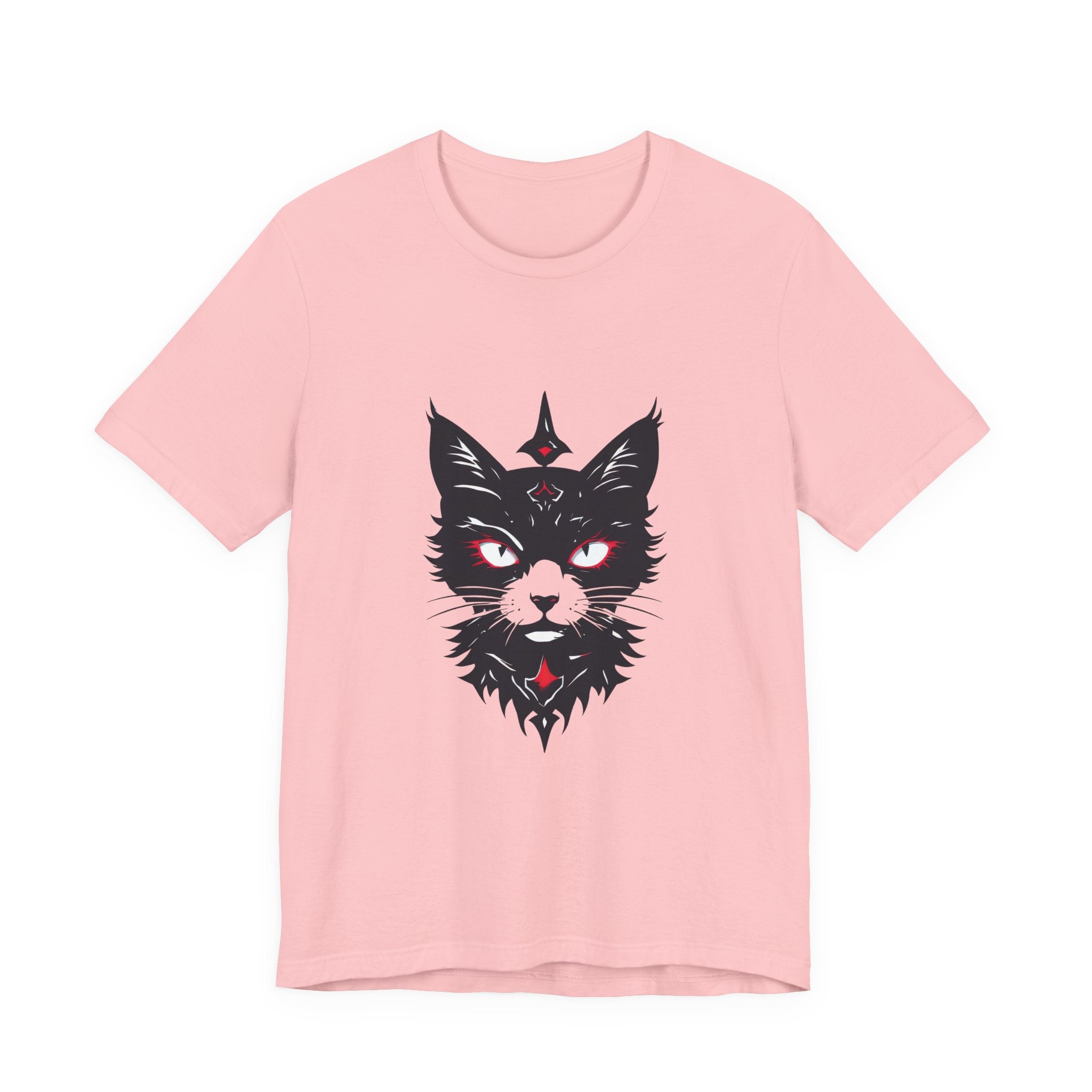 Occult Black Cat Tee — Mystical Cat Head Graphic T-Shirt