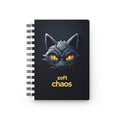 Soft Chaos Cat Journal — Spiral-Bound Notebook with Moody Black Cat Design
