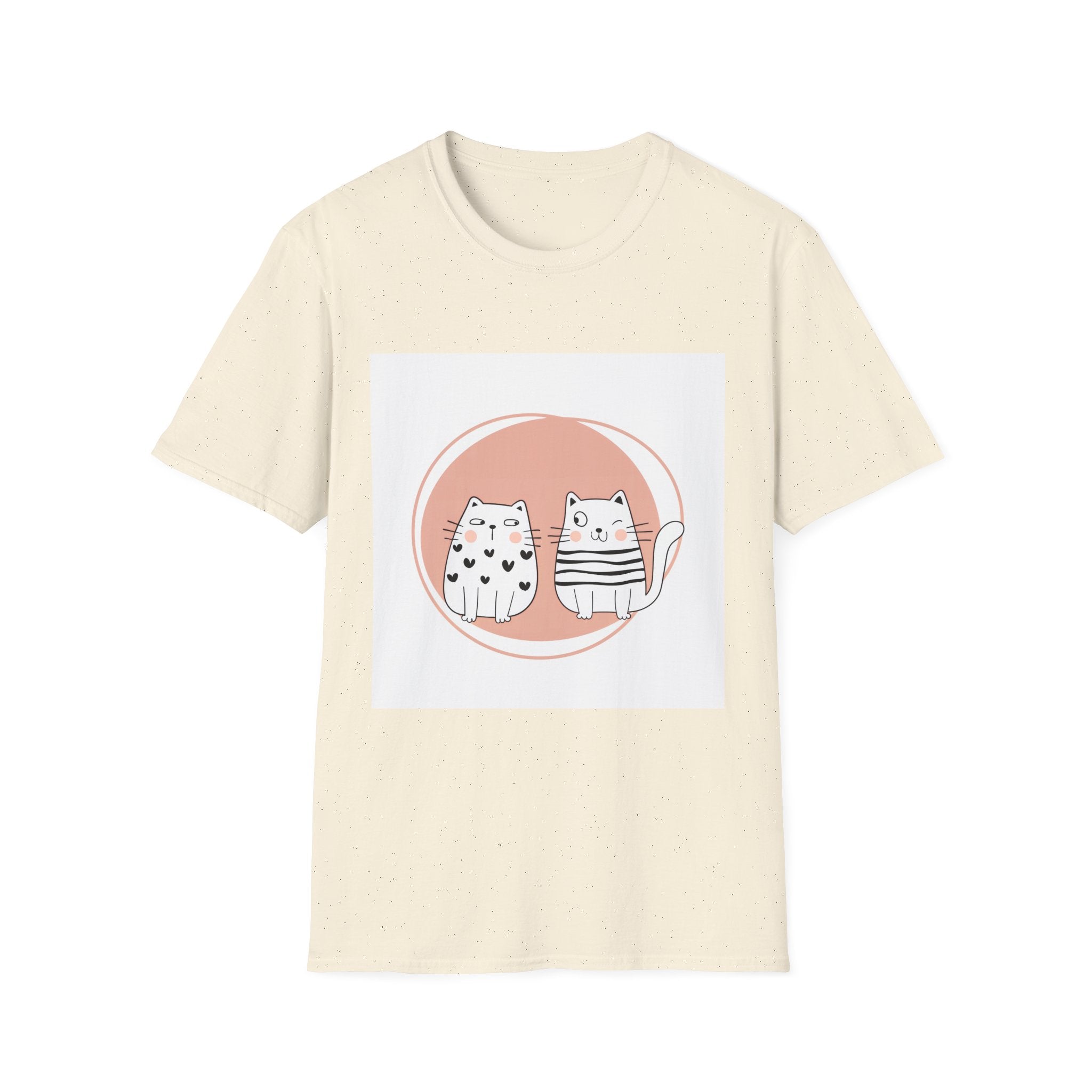 Cute Cat Duo T-Shirt — Kawaii Cat Couple Graphic Tee