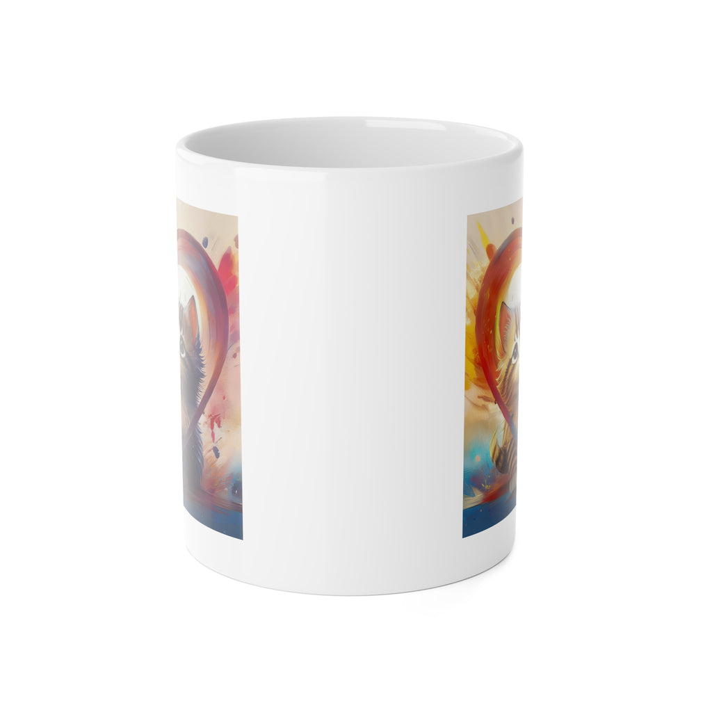 Cute Twin Kittens Heart Mug — 11oz Ceramic Coffee Cup