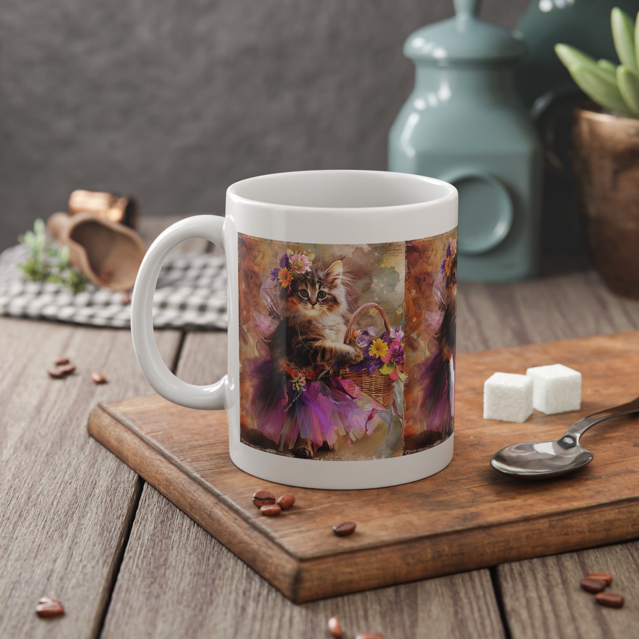 Copy of DJ Cat Ceramic Mug — Colorful Retro Cat with Headphones & Turntable, 11oz Coffee Cup