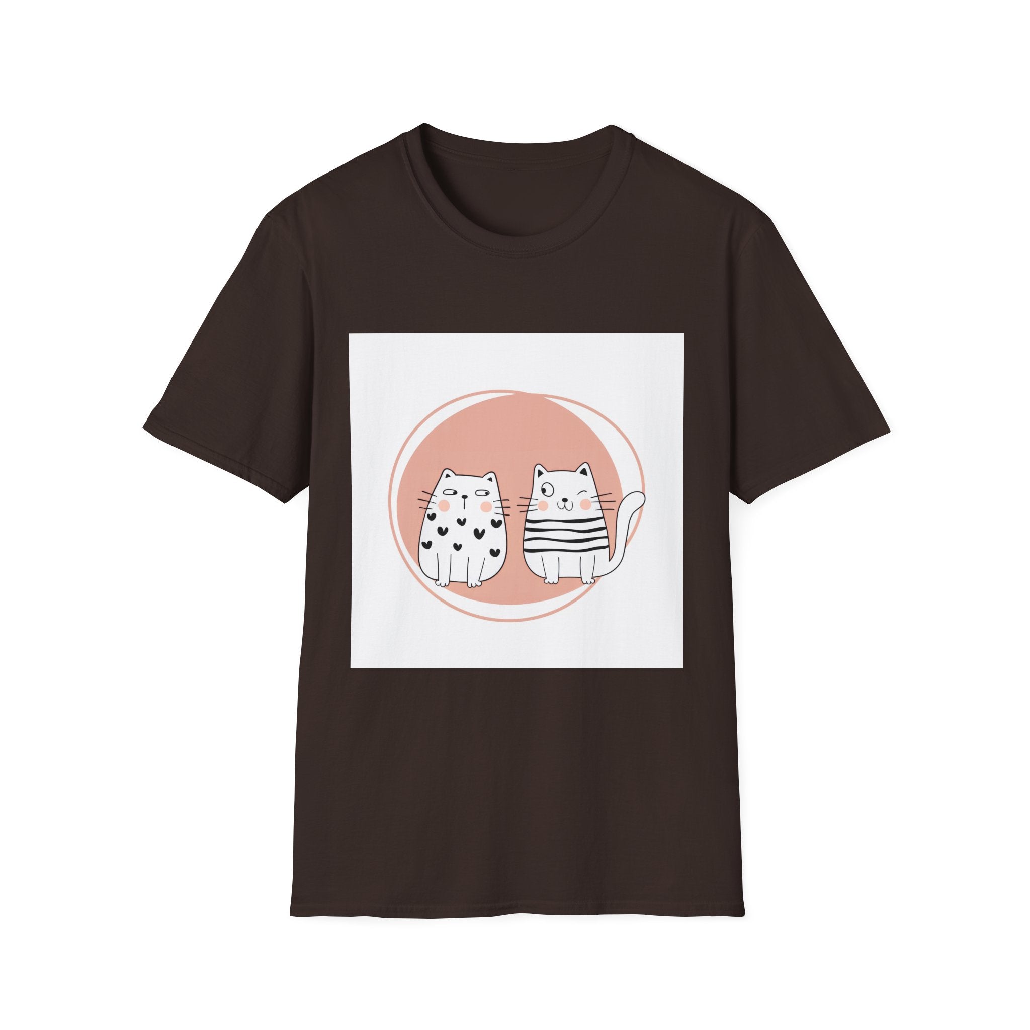Cute Cat Duo T-Shirt — Kawaii Cat Couple Graphic Tee