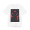 Black Cat Graphic Tee – Red Occult Cat Portrait T-Shirt
