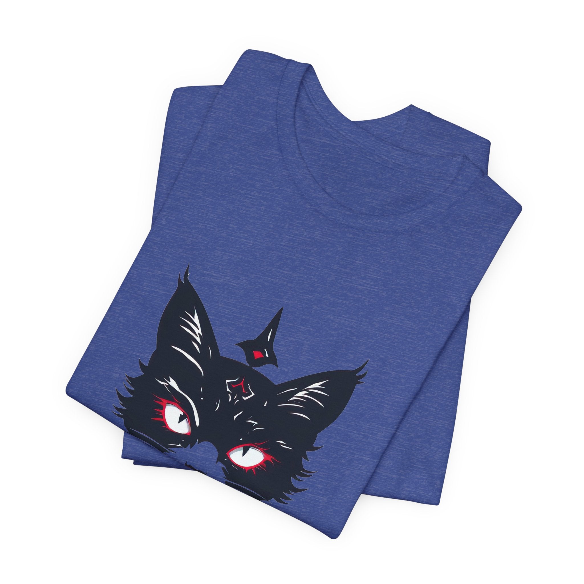 Occult Black Cat Tee — Mystical Cat Head Graphic T-Shirt