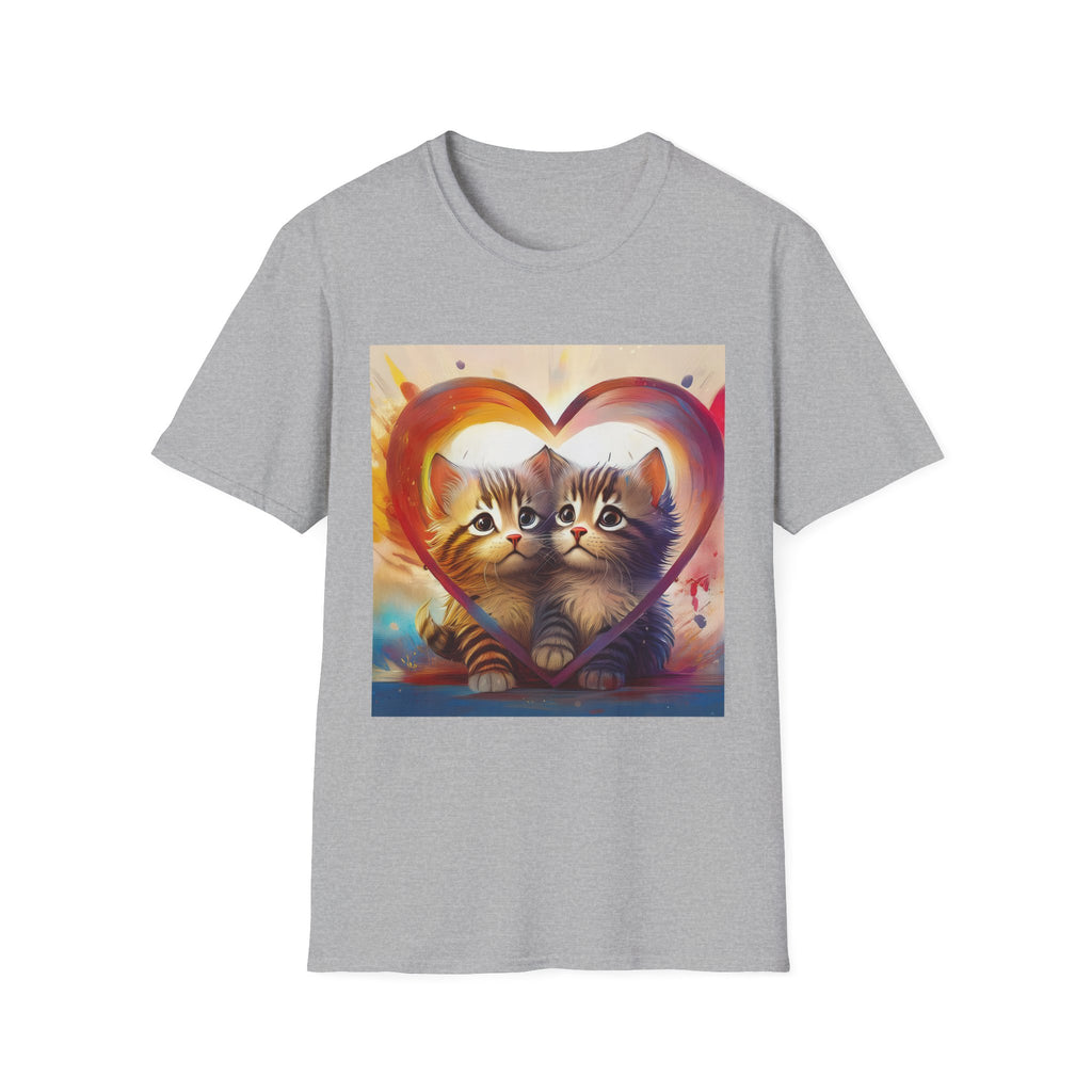 Cute Kittens Heart T-Shirt — Adorable Cat Love Graphic Tee