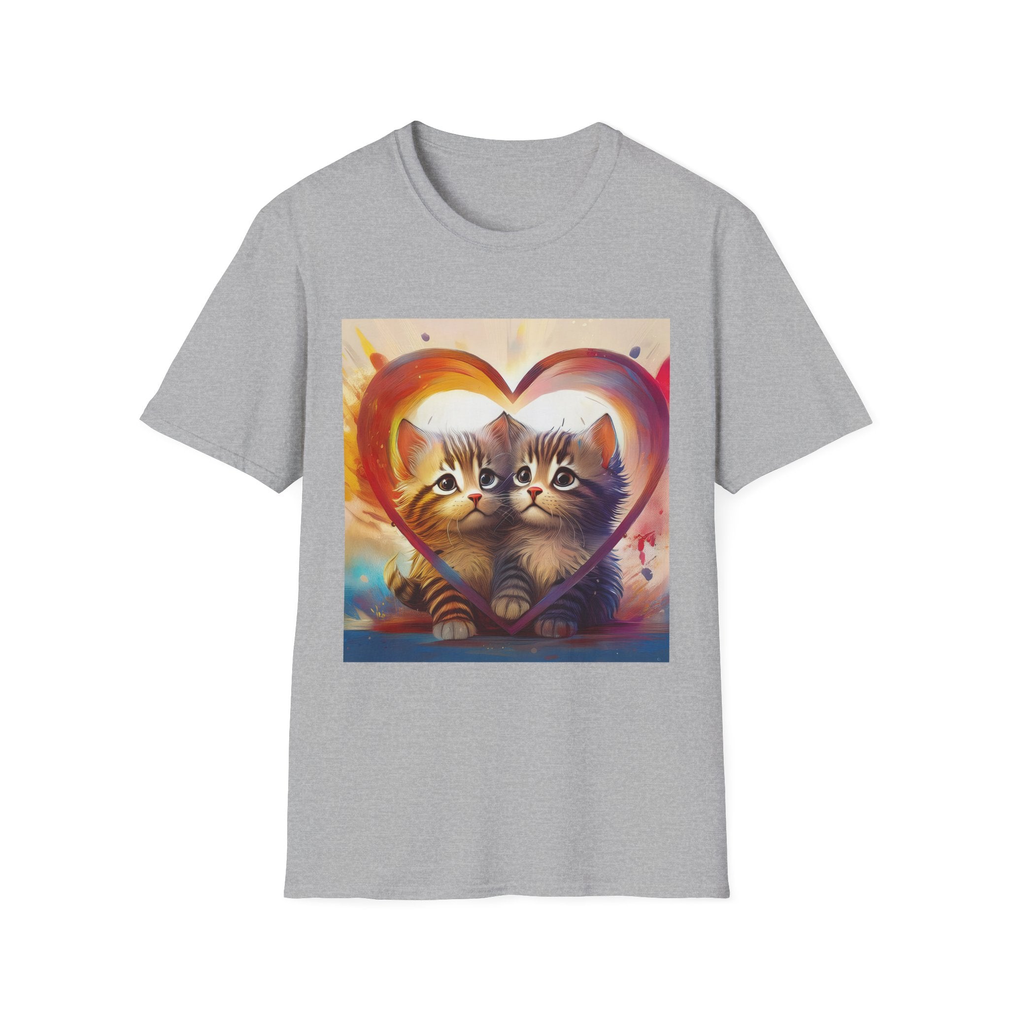 Cute Kittens Heart T-Shirt — Adorable Cat Love Graphic Tee