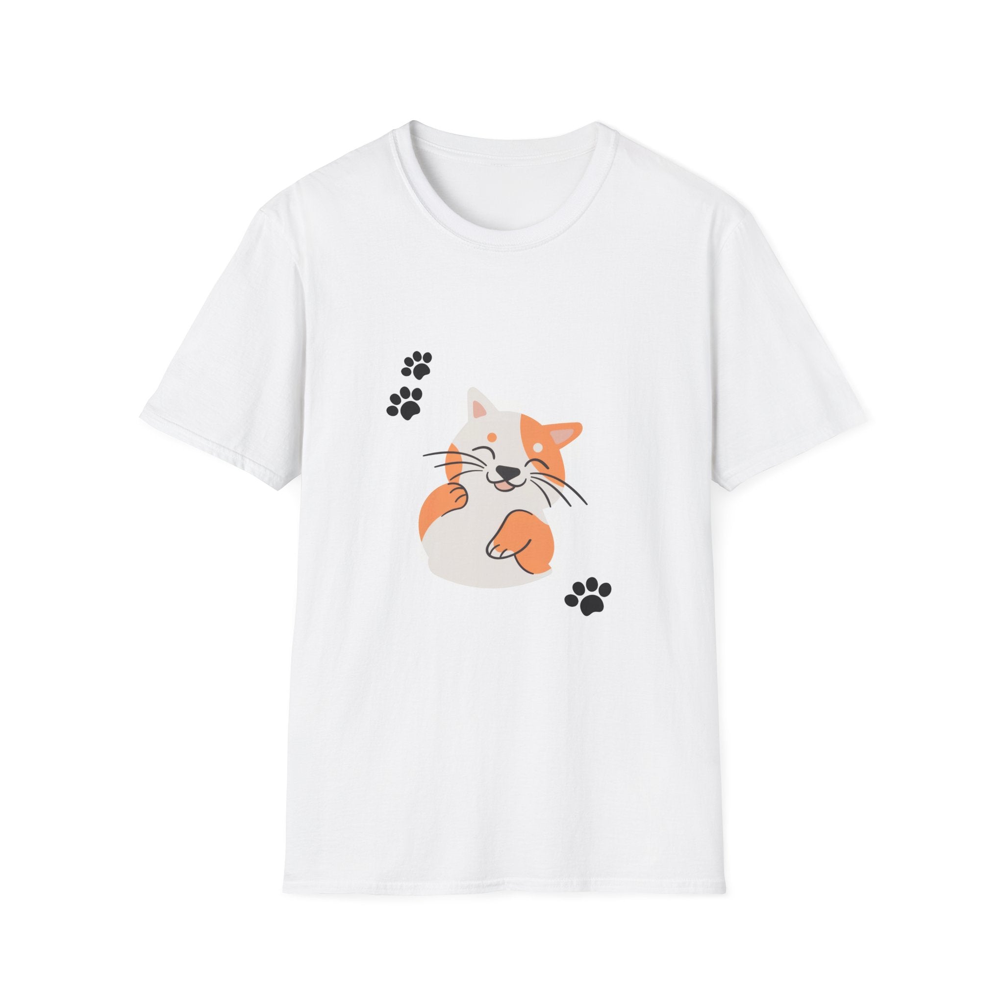 Cute Ginger Cat Paw T-Shirt — Playful Cat Graphic Tee