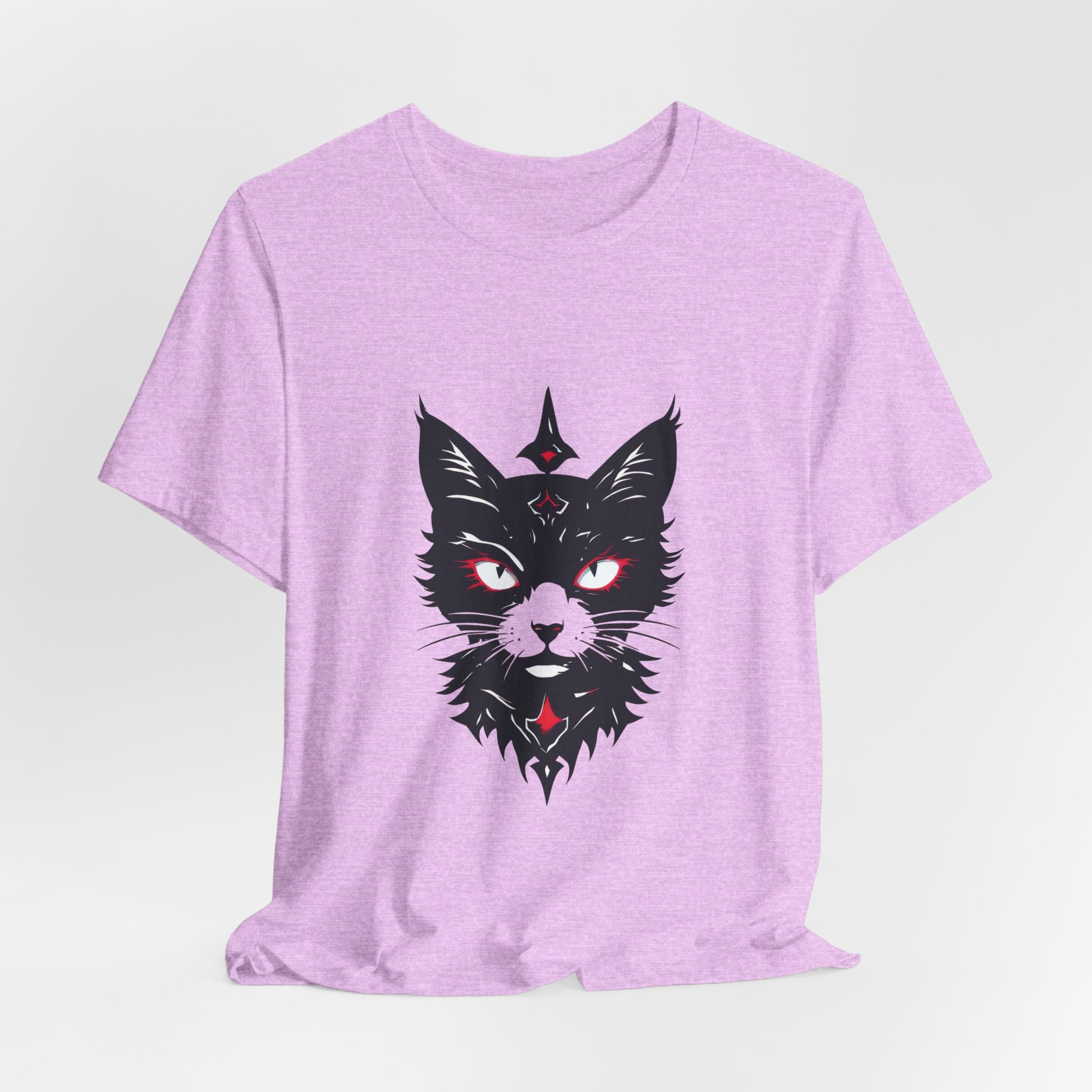 Occult Black Cat Tee — Mystical Cat Head Graphic T-Shirt