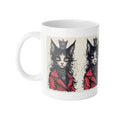 Cat Queen Mug — Gothic Black Cat Portrait Ceramic Coffee Cup, 11oz