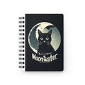 Moonwater Cat Spiral Journal — Moonlit Black Cat Notebook