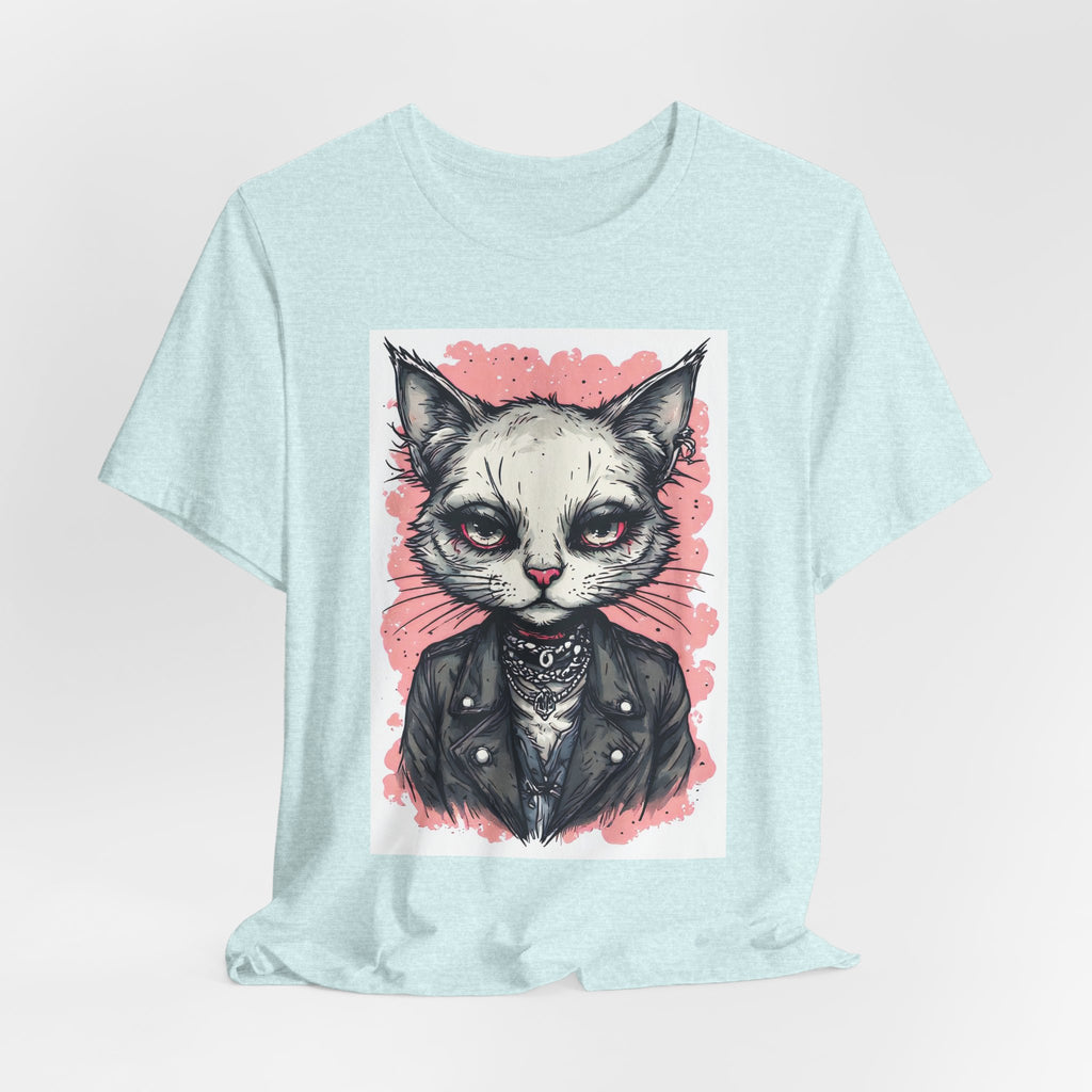 Grumpy Punk Cat T-Shirt — Gothic Kitty Graphic Tee