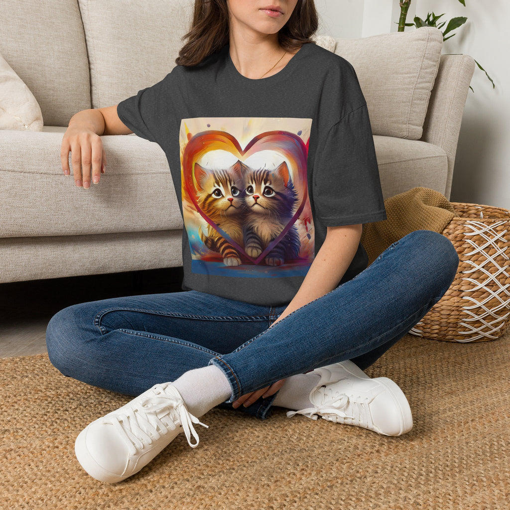 Cute Kittens Heart T-Shirt — Adorable Cat Love Graphic Tee