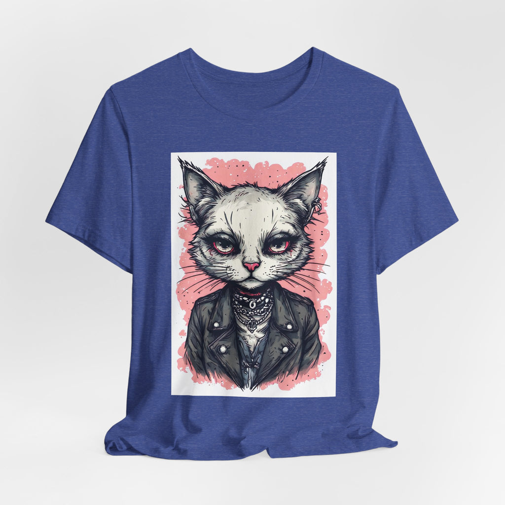 Grumpy Punk Cat T-Shirt — Gothic Kitty Graphic Tee